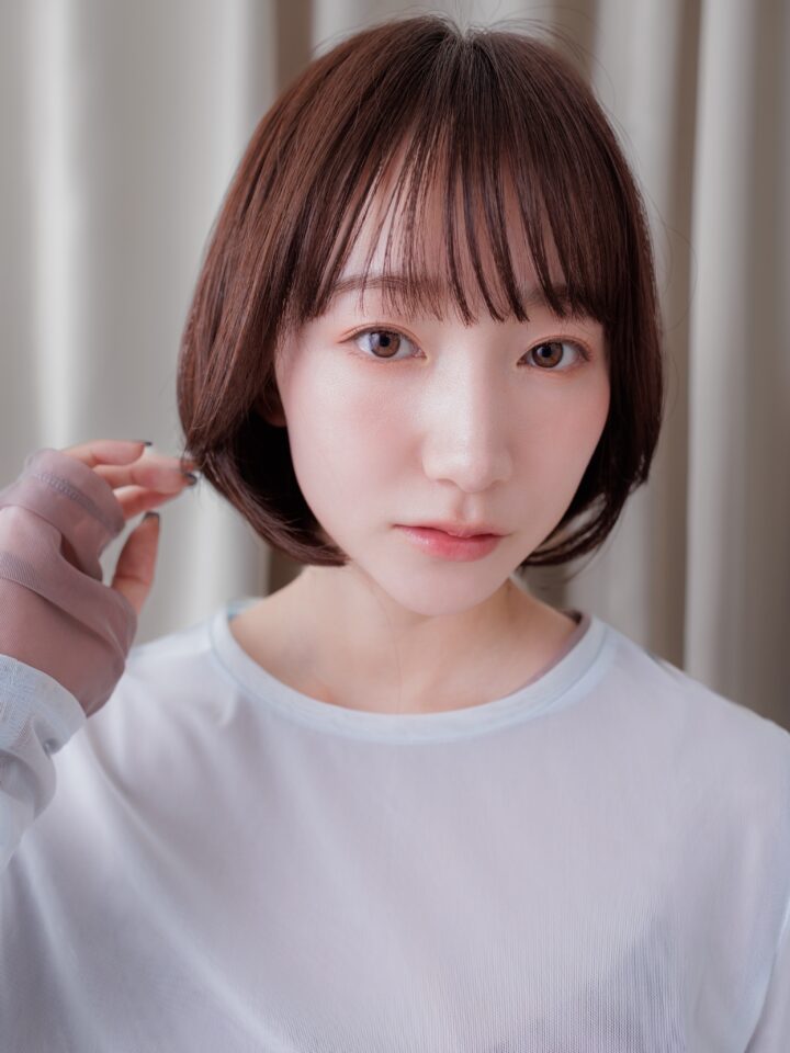 大人可愛い小顔丸みボブ20代30代